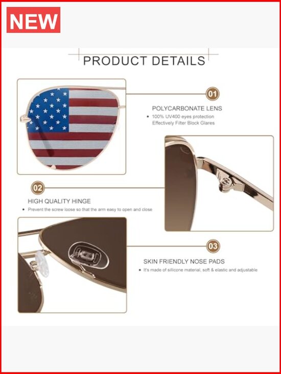 Oversized Aviator Sunglasses UV Protection Metal Frame main image 6